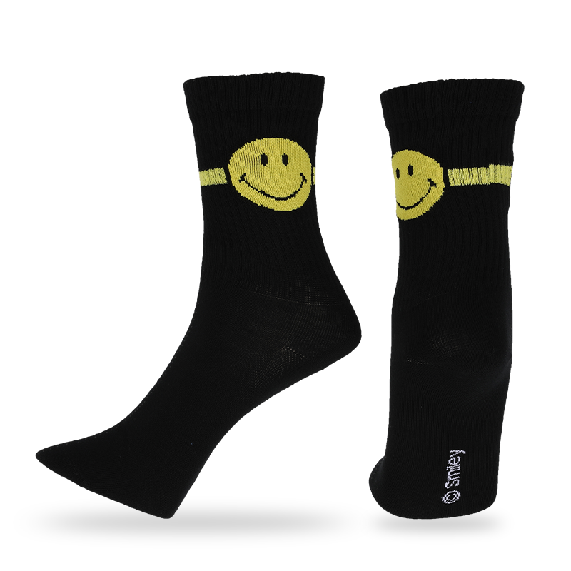 Custom men casual crew  socks with smiley emoji faces patterns and letters,which are made with high quality cotton,so socks are soft,comfortable,durable,breathable and warm.