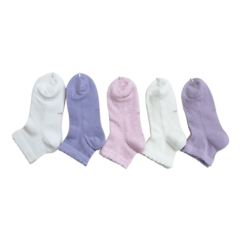 Children pecot welt ribbed socks